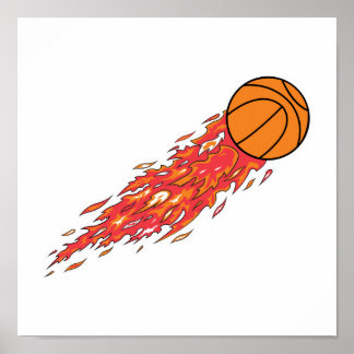 Affiche basket en feu