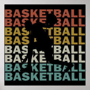 Affiche basketbal vintage player