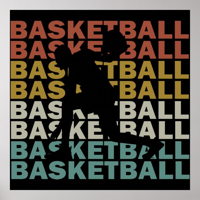 Affiche basketbal vintage player (Devant)