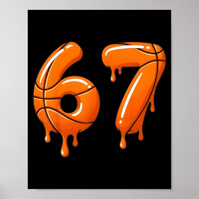 Affiche Basketball 67 Mème Drôle Cool Slam Dunk Pour Garço (Devant)
