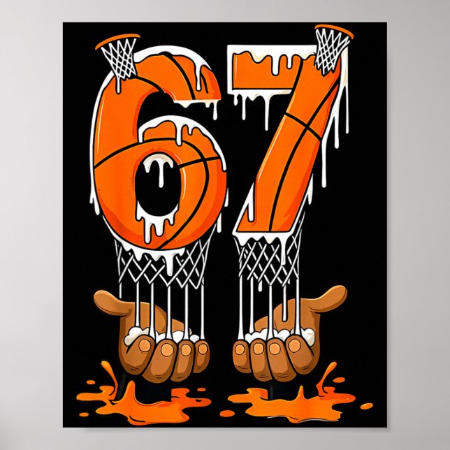 Affiche Basketball 67 Six Seven Funny Gen Alpha Meme Drip  (Devant)
