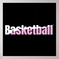 Basketball Abstract Swish - Girly Word Art
