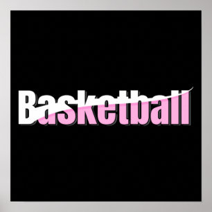 Affiche Basketball Abstract Swish - Girly Word Art