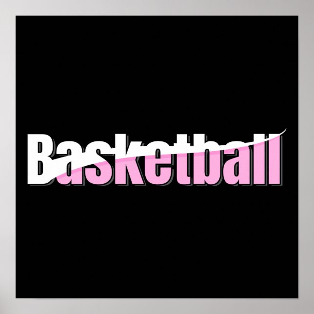 Affiche Basketball Abstract Swish - Girly Word Art (Devant)