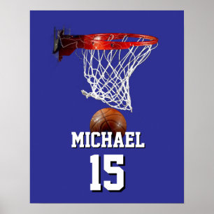 Affiche Basketball Ajoutez Votre Nom & Numéro Pop Art