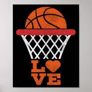Affiche Basketball Amour Basketball Amoureux Lover Girl Bo