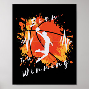 Affiche Basketball Amusant Né Pour Gagner Le Design Sporti