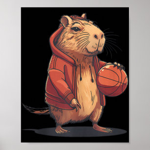 Affiche Basketball Aquarelle Animal Art Basketball Hotte C