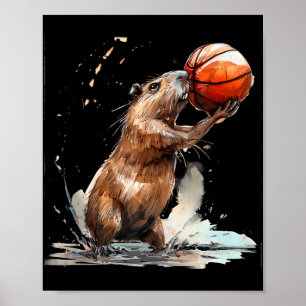 Affiche Basketball Aquarelle Basketball Joueur Armoire Ca