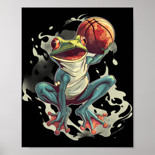Affiche Basketball Aquarelle Basketball Joueur Arrière