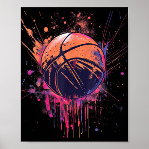 Affiche Basketball Aquarelle Dessin Armoire Basketball P