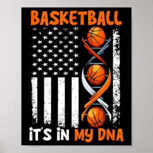 Affiche Basketball C'est dans mon ADN amusant Joueur entra