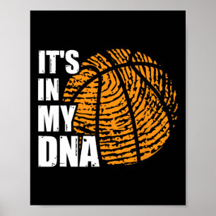 Affiche Basketball C'est dans mon ADN empreintes digitales