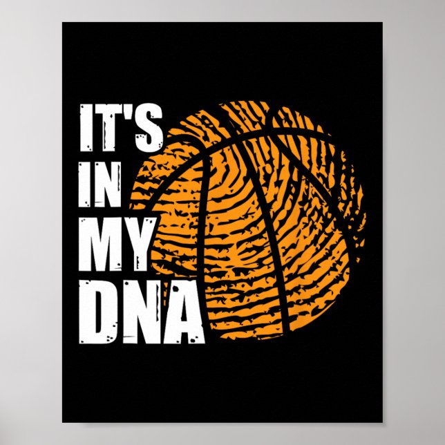 Affiche Basketball C'est dans mon ADN empreintes digitales (Devant)