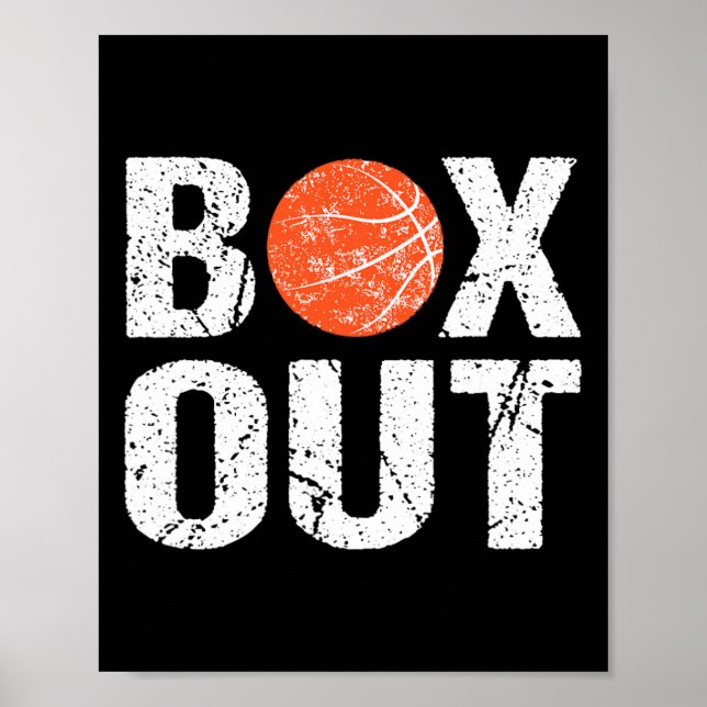 Affiche Basketball Coach Box Out Dit Nouveauté Cadeau (Devant)