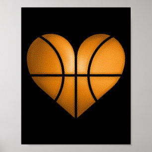 Affiche Basketball Coeur Design Drôle Cadeau Pour Valentin