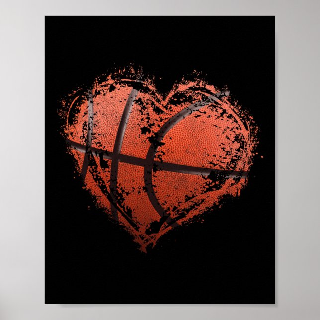 Affiche Basketball Coeur Heureuse Sainte-Valentin Basketba (Devant)