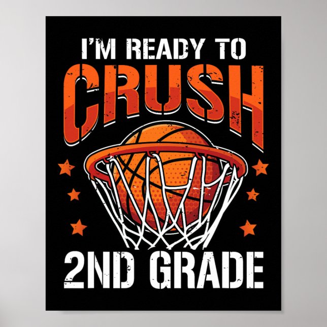 Affiche Basketball de 2e année Revenir à l'école garçons e (Devant)