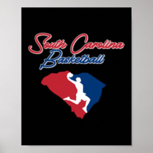 Affiche Basketball de Caroline du Sud (couleurs usa)