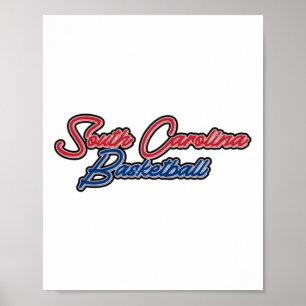 Affiche Basketball de Caroline du Sud (couleurs usa)