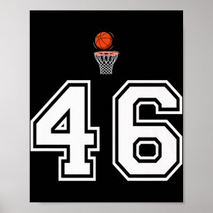 Affiche Basketball de style vintage blanc premium numéro 4