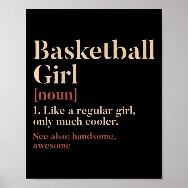 Affiche Basketball Définition Fille Drôle Cadeau Pour Bask (Devant)