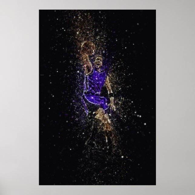 Affiche Basketball dunk glitter (Devant)