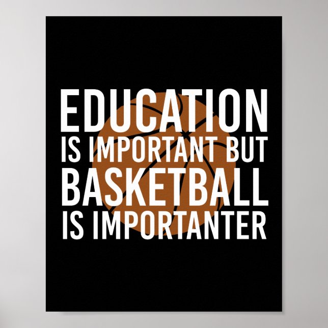 Affiche Basketball est important Funny Basketball cadeaux (Devant)