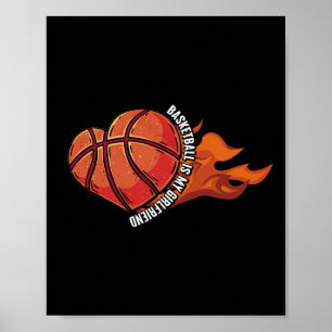Affiche Basketball Est Ma Petite Amie Ball Game Hoops Joue