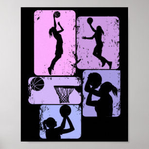 Affiche Basketball Fille Filles Enfants