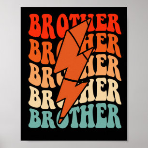 Affiche Basketball Frère Retro Super Lightning Bolt Gras
