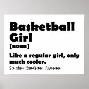 Affiche Basketball Girl Funny Dictionnaire Définition Fill