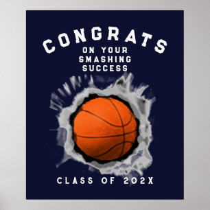 Affiche Basketball Graduation Congrats