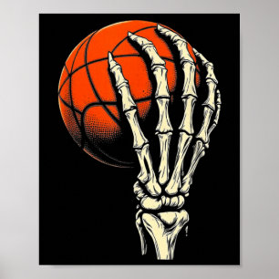 Affiche Basketball Halloween squelette crâne joueur hommes