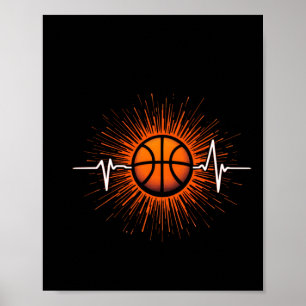 Affiche Basketball Heartbeat - Amour Pour Le Jeu Tee