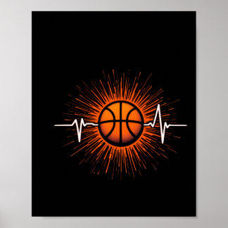 Affiche Basketball Heartbeat - Amour Pour Le Jeu Tee