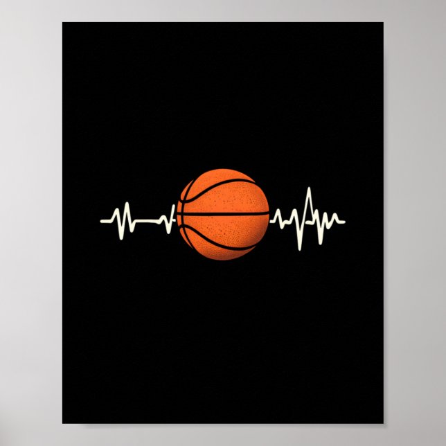 Affiche Basketball Heartbeat - Amour Pour Le Jeu Tee 1 (Devant)