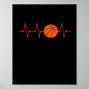 Affiche Basketball Heartbeat Bball cadeau