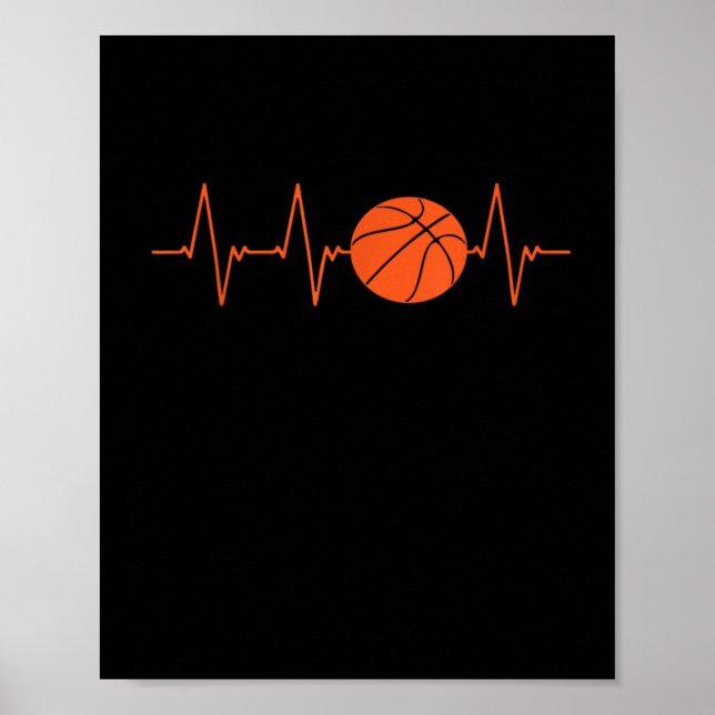 Affiche Basketball Heartbeat Bball cadeau (Devant)