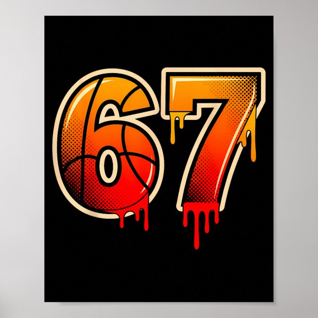 Affiche Basketball Ice Cream Drip Funny 67 Six Seven Gen A (Devant)