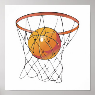 Affiche basketball in hoop