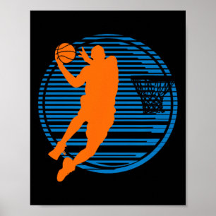 Affiche Basketball Jeu Dunk Joueur Court Sport Ball Team
