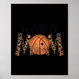 Affiche Basketball Maman Empreinte de léopard Cheetah Fier