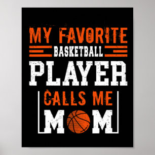 Affiche Basketball Maman Mes appels favoris du joueur de b