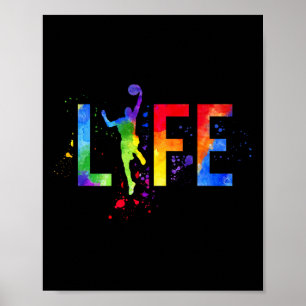 Affiche Basketball Mens Ball is Life Watercolor Basketball