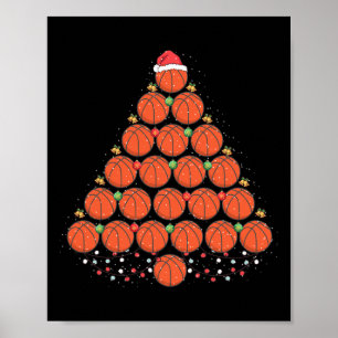 Affiche Basketball Noël Arbre tenue Noël Noël