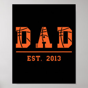Affiche Basketball Papa Est 2013 Père Fête des pères Birth