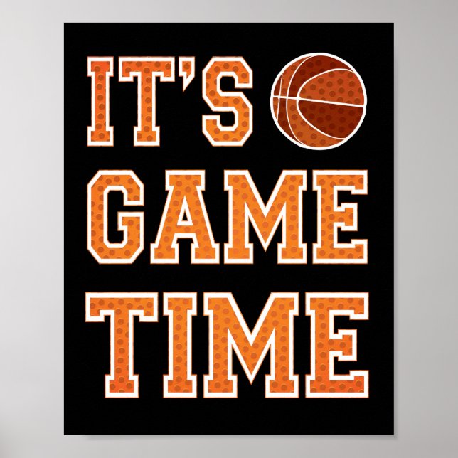 Affiche Basketball Party IT'S GAME TIME Sign Print (Devant)