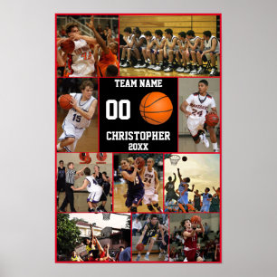 Affiche Basketball Photo Collage Team Fin de saison Keepsa