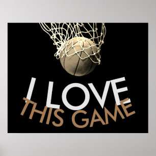 Affiche Basketball Sepia Tons Retro Look